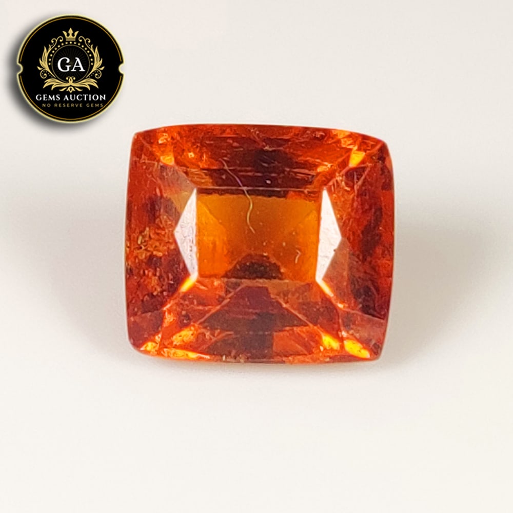 3.71 Ct Natural Deep Orange Hessonite Garnet Cushion Cut: Weight - 3.71 Ct / Size - 8.80 x 7.90 x 6.10 mm / Shape - Cushion Cut / Clarity - VVS / Origin - Nigeria / Treatment - None