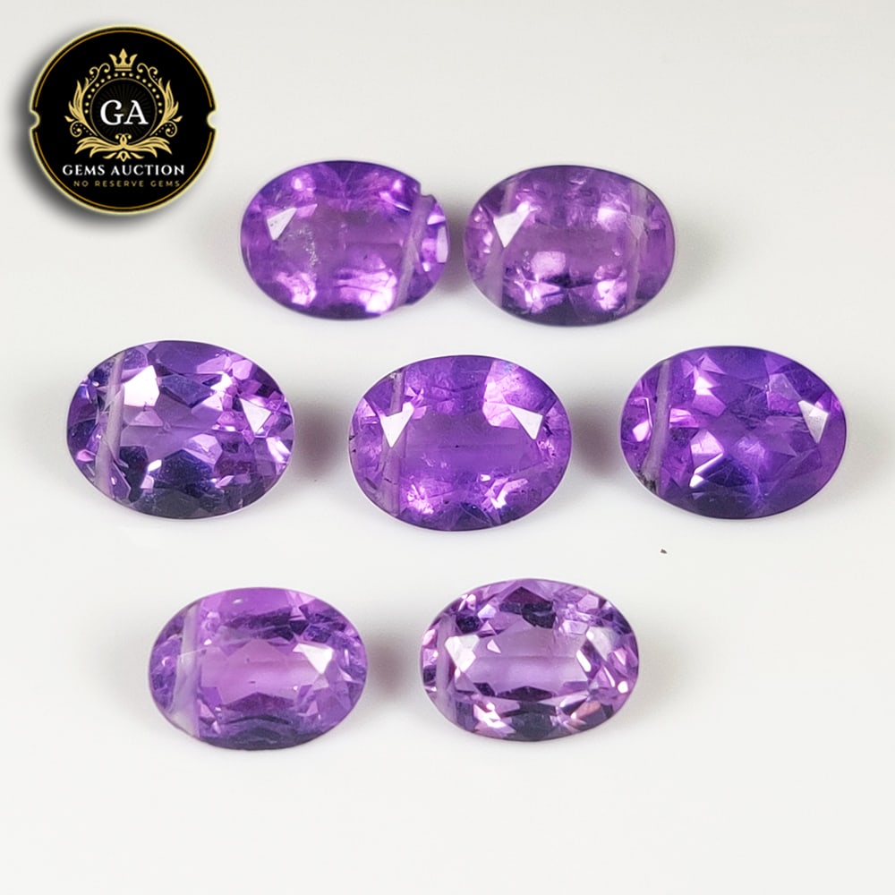 10.68 Ct Natural Purple Amethyst Oval Cut Necklace Set (1 of 2)