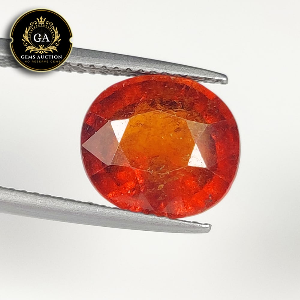 5.80 Ct Natural Deep Orange Hessonite Garnet Oval Cut: Weight - 5.80 Ct / Size - 11.30 x 10.40 x 6.60 mm / Shape - Oval Cut / Clarity - VVS / Origin - Nigeria / Treatment - None