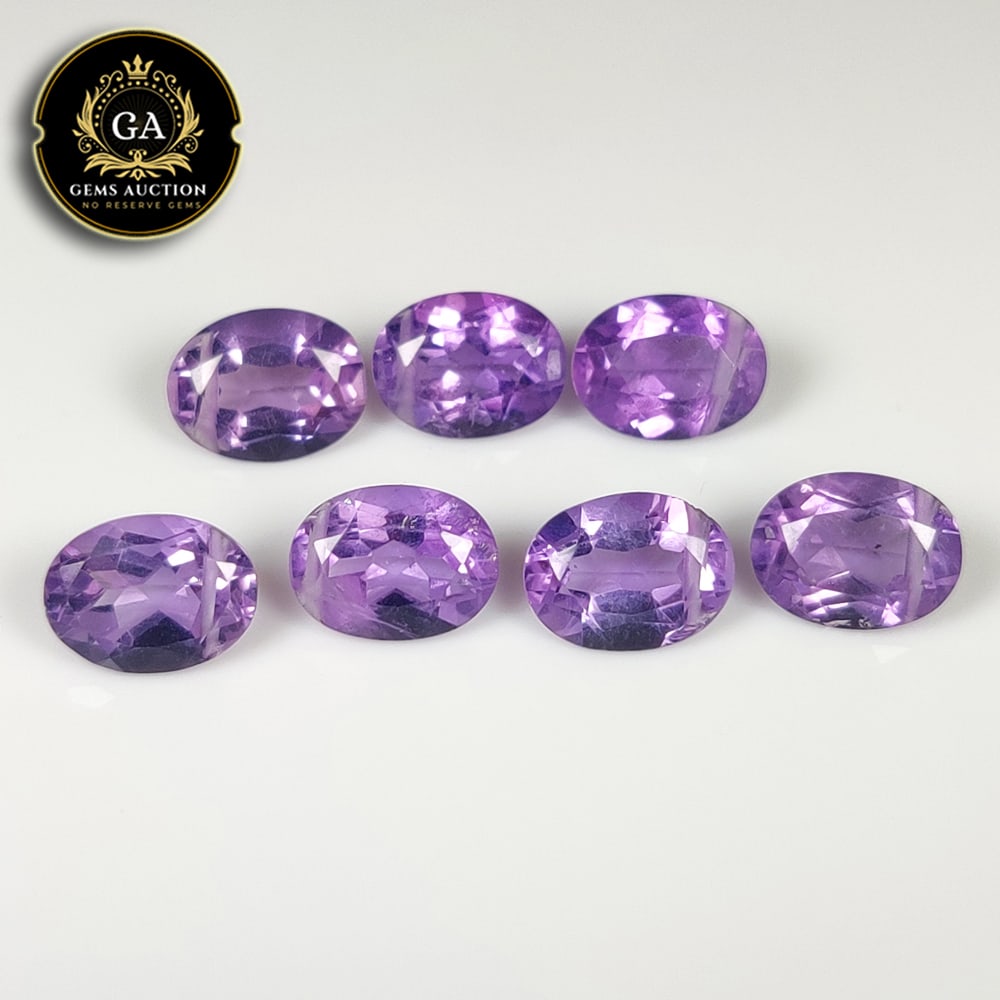 8.02 Ct Natural Purple Amethyst Oval Cut Necklace Set (1 of 2)