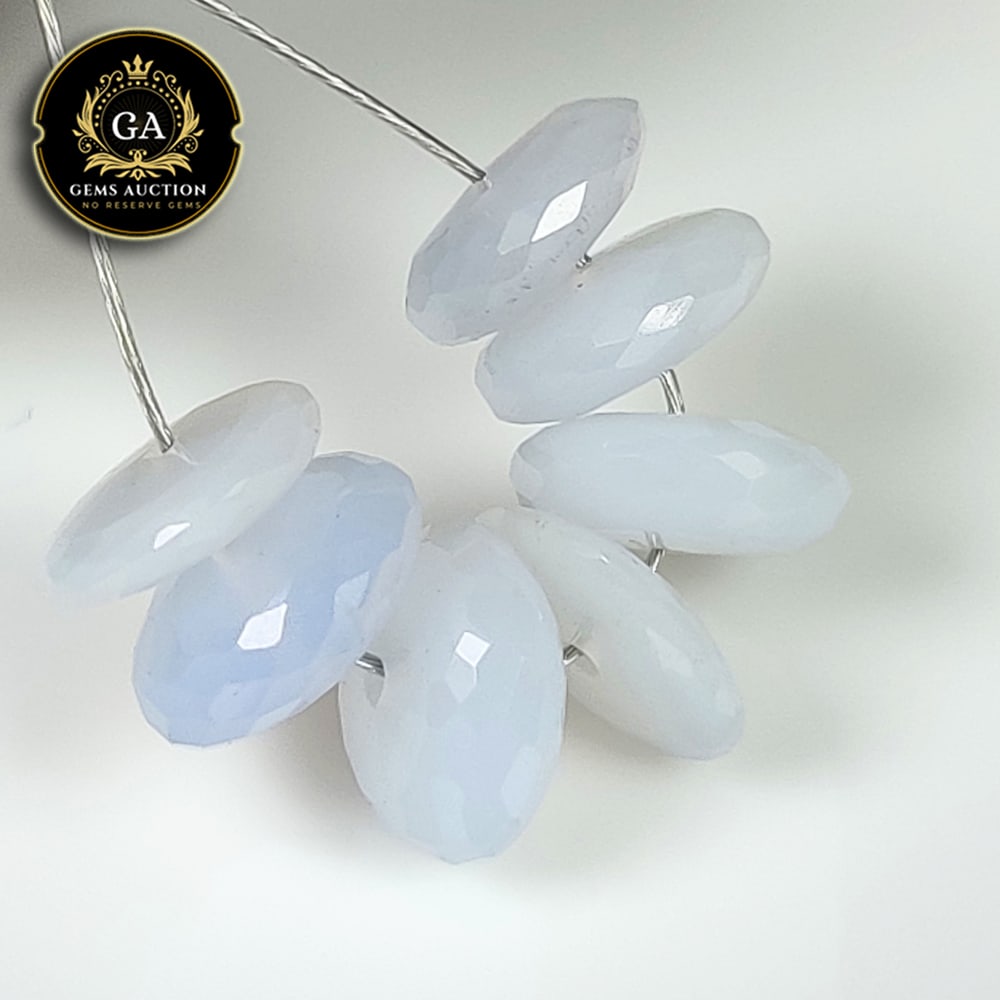 9.23 Ct Natural Chalcedony Round Cut Beads (1 of 2)