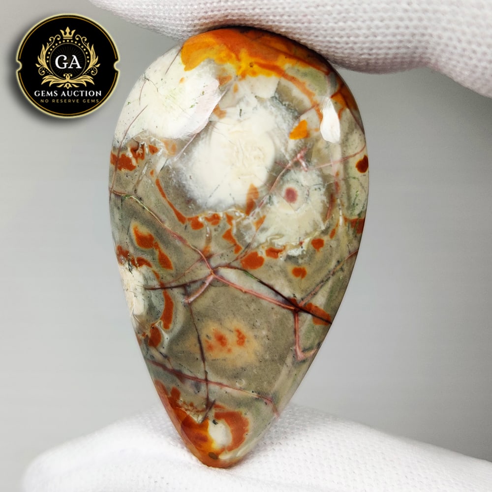 32.90 Ct Natural Jasper Pear Cab (1 of 2)