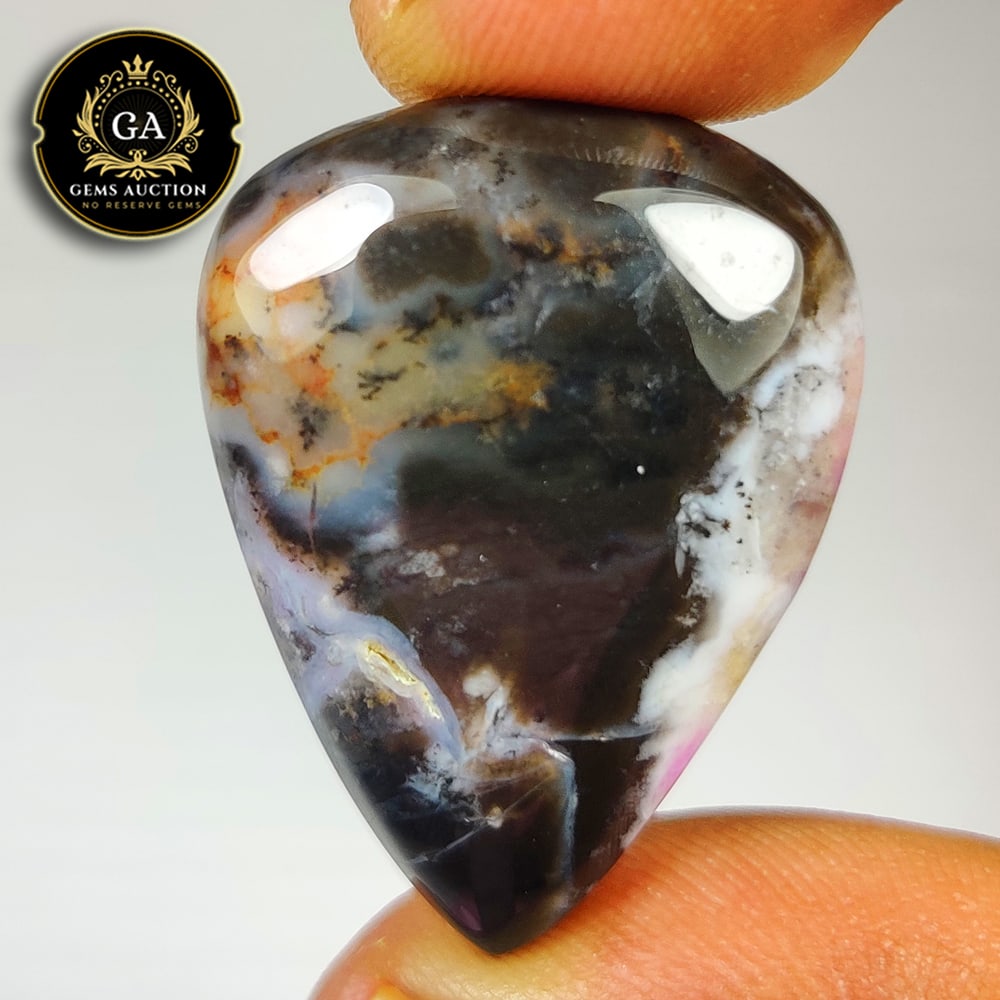30.00 Ct Natural Dendrite Agate Pear Cab (1 of 2)