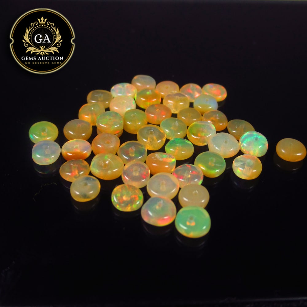 5.90 Ct Natural Drilled Multi-color Opal Good Fire Round Beads (1 of 2)