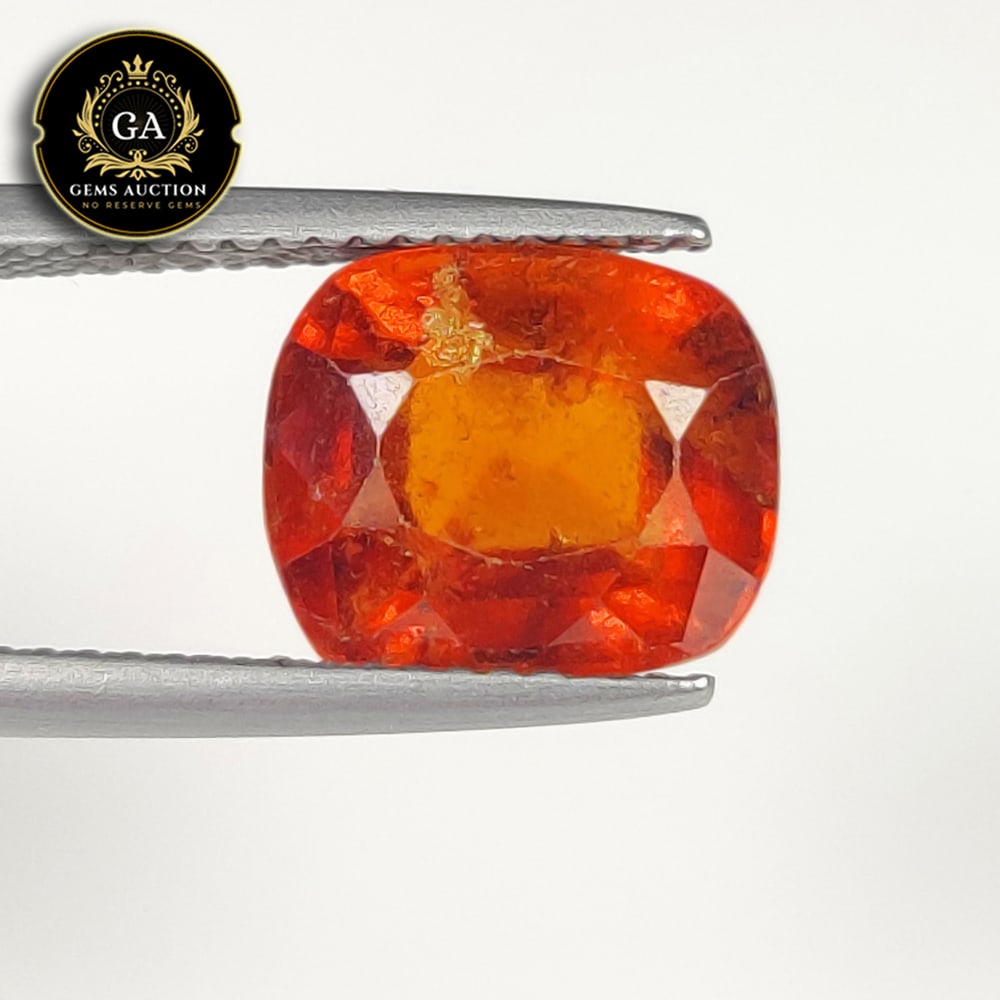 4.83 Ct Natural Fanta Orange Hessonite Garnet Cushion Cut: Weight - 4.83 Ct / Size - 10.50 x 8.80 x 6.10 mm / Shape - Cushion Cut / Clarity - VVS / Origin - Nigeria / Treatment - None