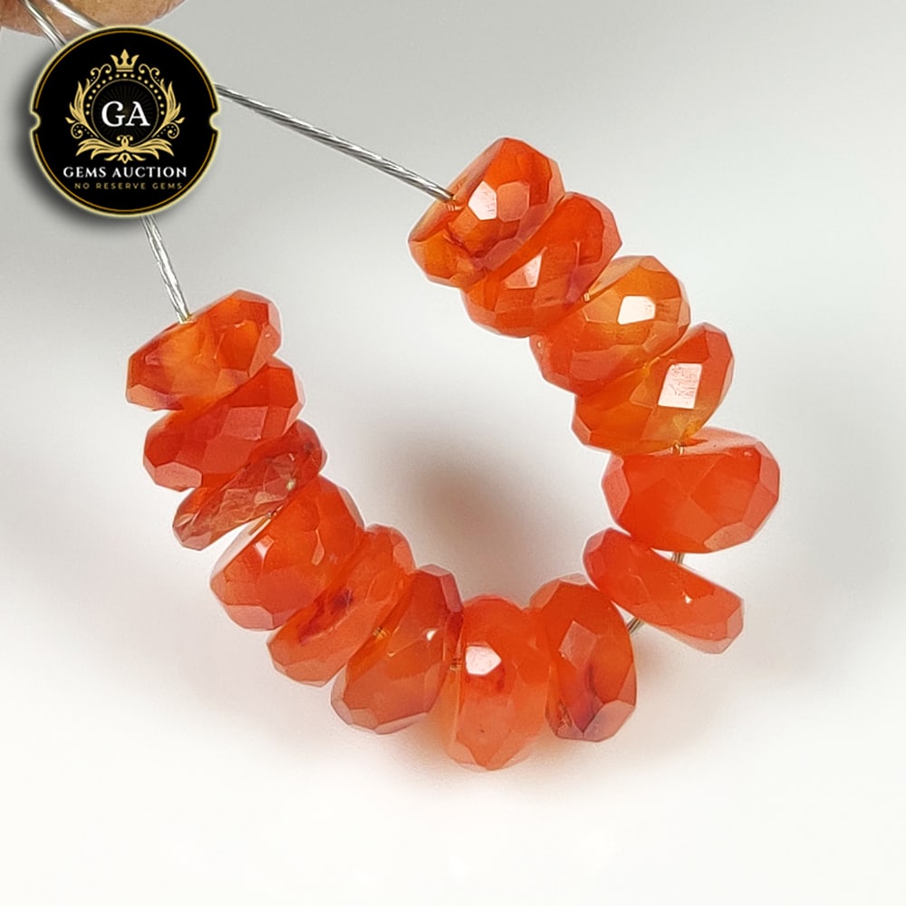 7.92 Ct Natural Orange Carnelian Drilled Round Beads (1 of 2)
