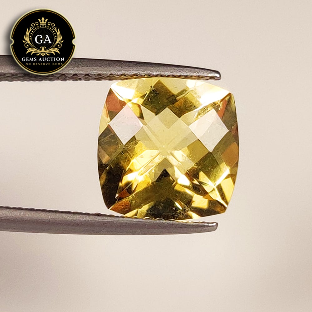3.76 Ct Natural Citrine Cushion Cut: Weight - 3.76 Ct / Size - 10.20 x 10.20 x 6.60 mm / Shape - Cushion Cut / Color - Yellow / Clarity - VVS / Origin - Brazil / Treatment - None
