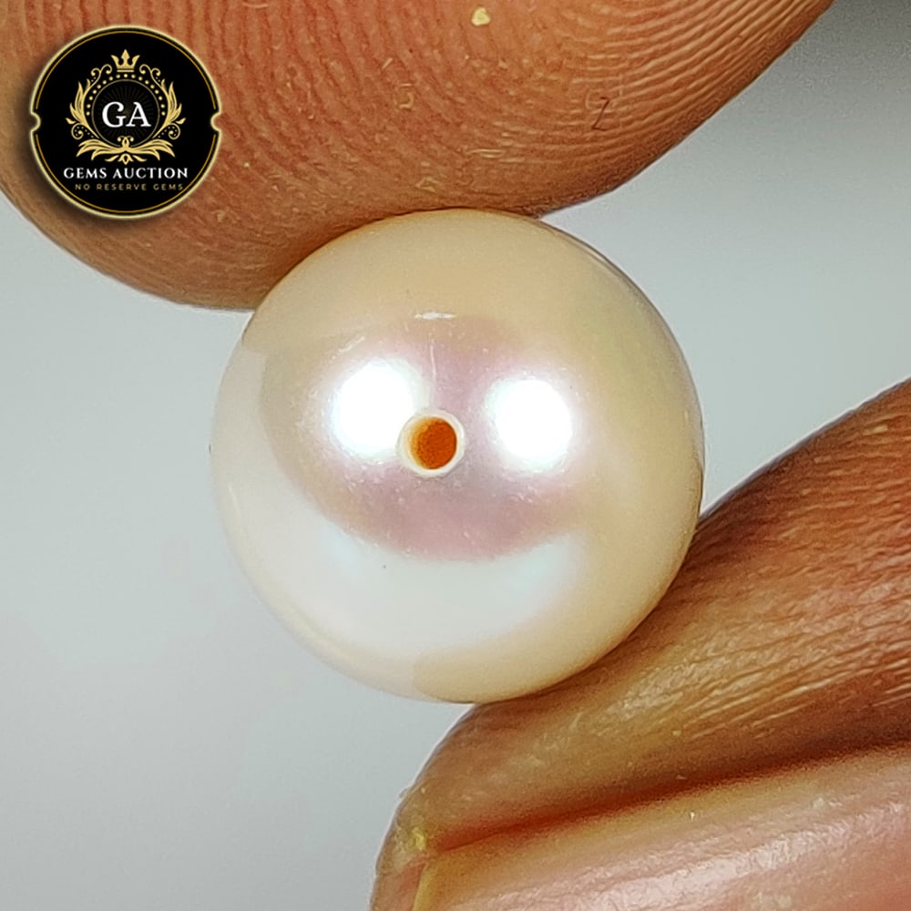 7.45 Ct Natural Fresh Water Pearl Egg Shaped Beads: Weight - 7.45 Ct / Size - 10.70 x 9.80 x 9.80 mm / Shape - Drilled Dumble Beads / Color - White / Clarity - OPaque / Origin - India / Treatment - None