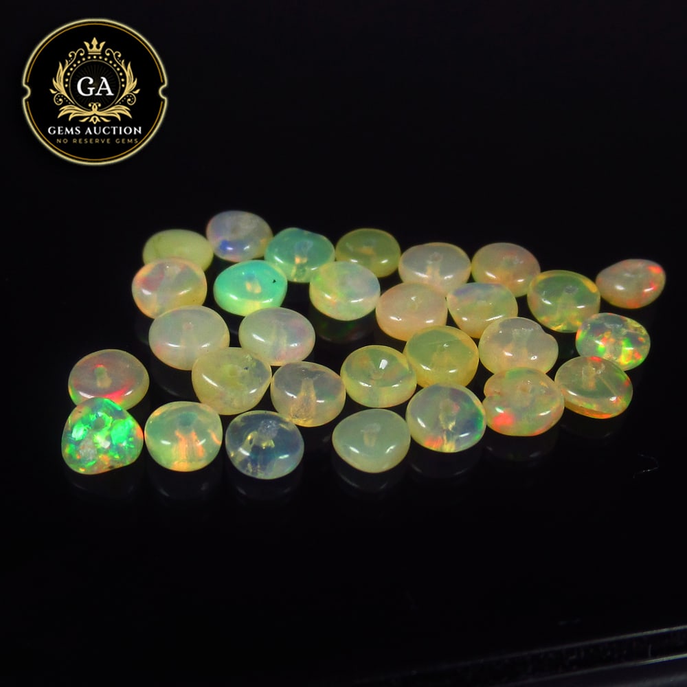 3.58 Ct Natural Drilled Multi-color Opal Good Fire Round Beads (1 of 2)