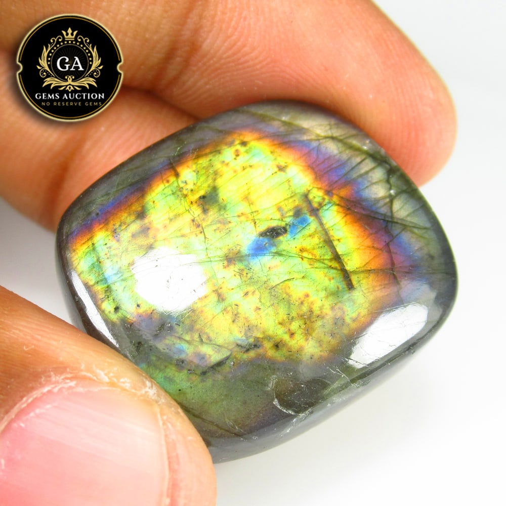 50.54 Ct Natural Multicolor Shaded Labradorite Cushion Cab (1 of 2)