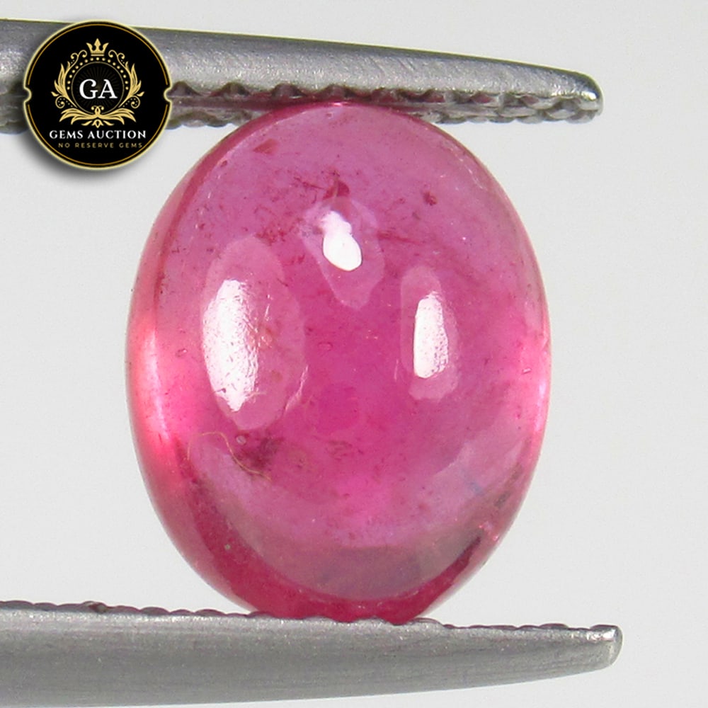 2.63 Ct Natural Pinkish Red Ruby Oval Cab (1 of 2)