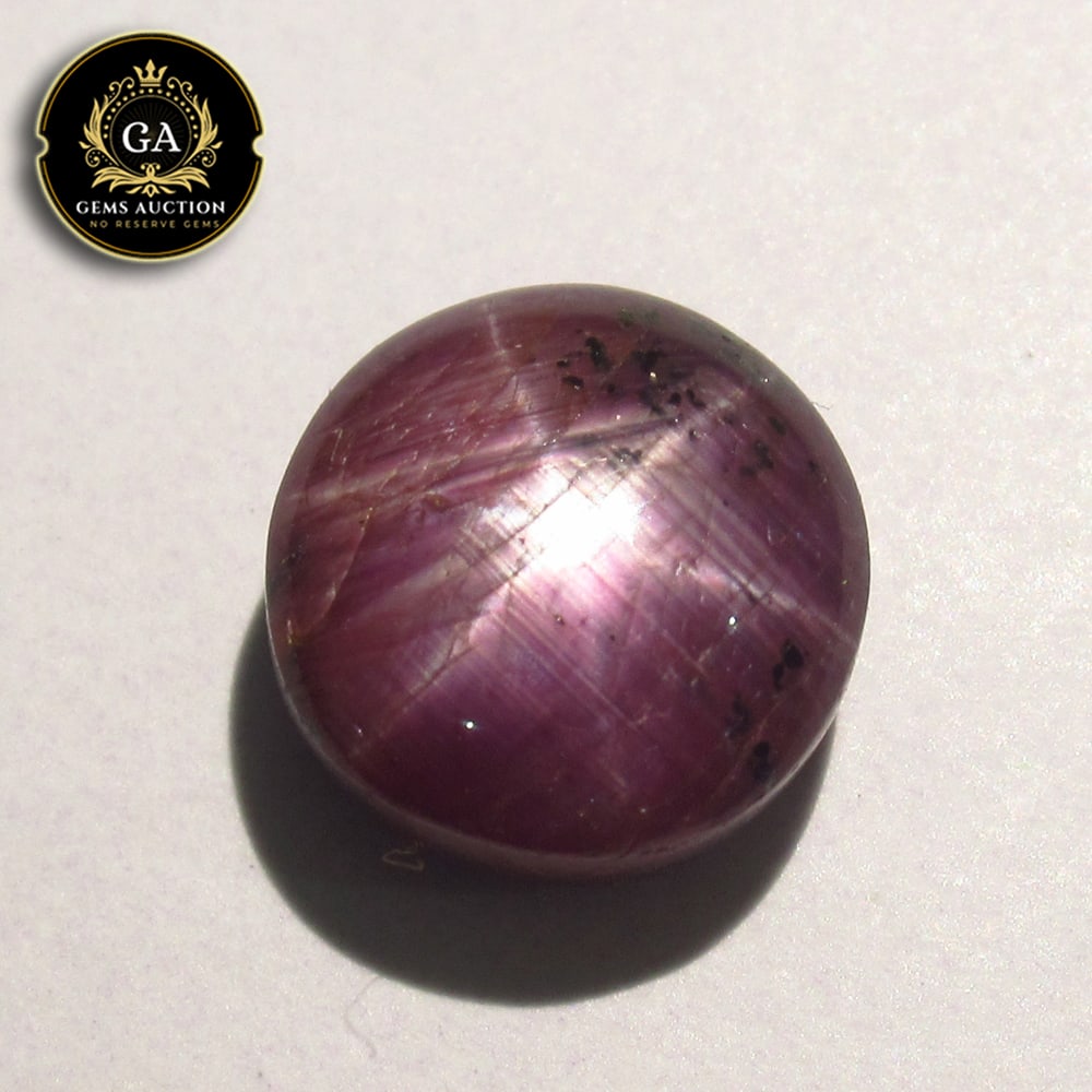4.01 Ct Natural Untreated Red Six Line Indian Star Ruby Round Cab (1 of 3)