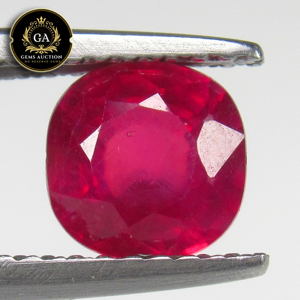 1.50 Ct Natural Pinkish Red Ruby Cushion Cut (1 of 3)