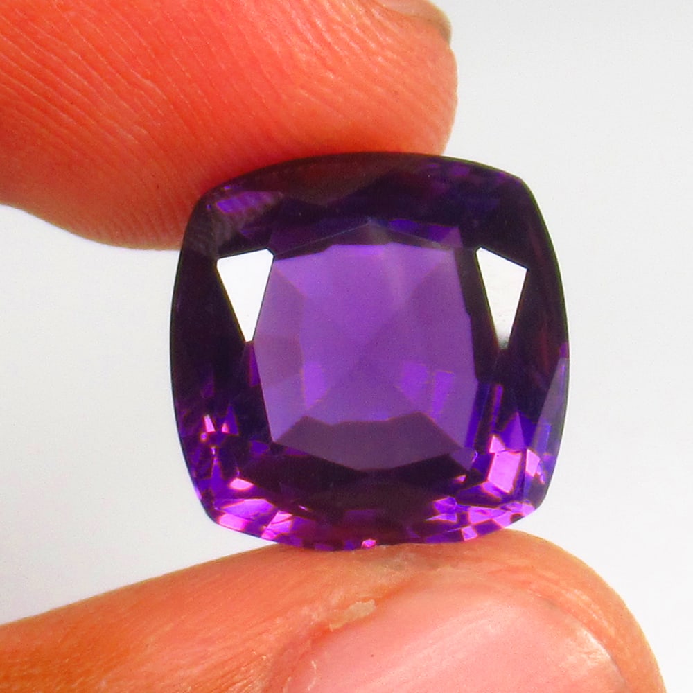 Natural 11.40 Cts #Amethyst " Purple " Cushion (1 of 2)