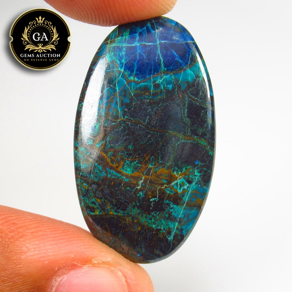 26.71 Ct Natural Tibetan Blue Turquoise Oval Cab (1 of 1)
