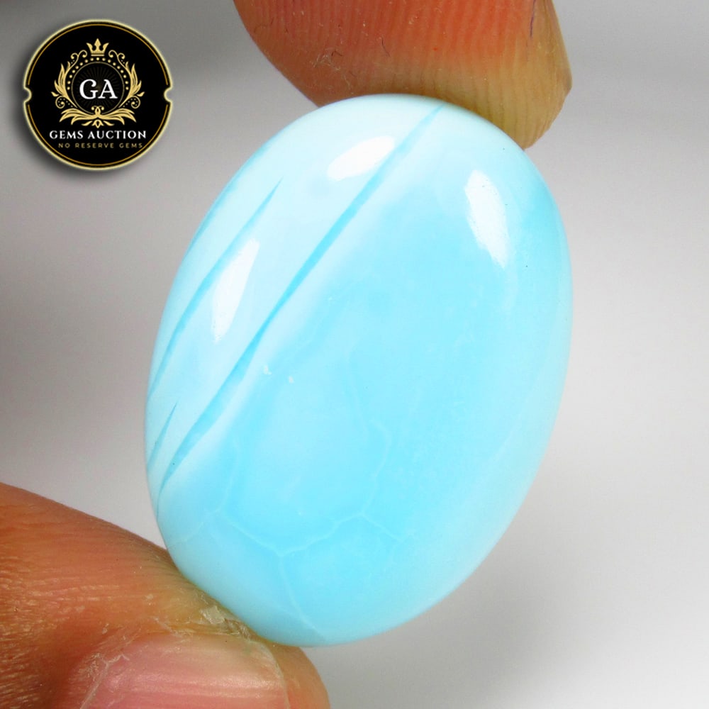 17.28 Ct Natural Blue Opal Oval Cab (1 of 2)