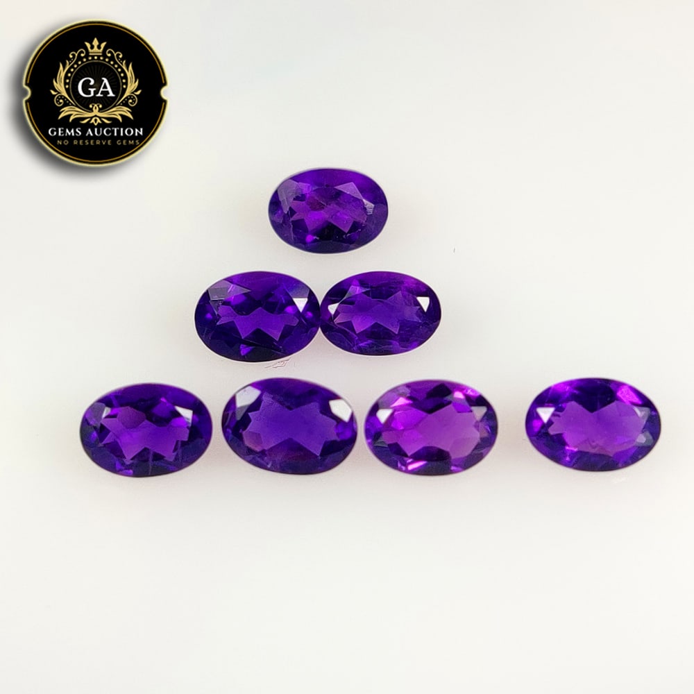 4.93 Ct Natural Purple Amethyst OVal Cut Set (1 of 3)