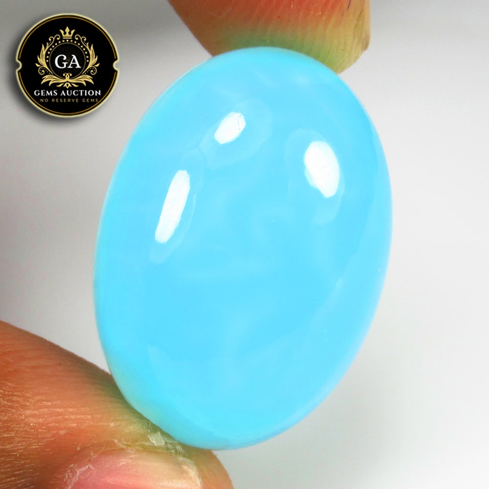 22.09 Ct Natural Blue Opal Oval Cab (1 of 2)