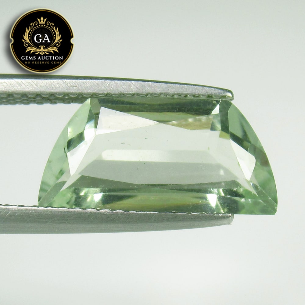 3.24 Ct Natural Green Amethyst Fancy Cut: Weight - 3.24 Ct / Size - 15.00 x 7.30 x 4.40 mm / Shape - Fancy Cut / Color - Green / Clarity - VVS / Origin - Brazil / Treatment - None