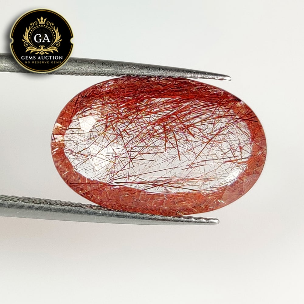 8.41 Ct Natural Brown Hair Rutile Quartz Oval Cut: Weight - 8.41 Ct / Size - 18.30 x 11.70 x 5.60 mm / Shape - Oval Cut / Clarity - Transparent / Origin - Norway / Treatment - None