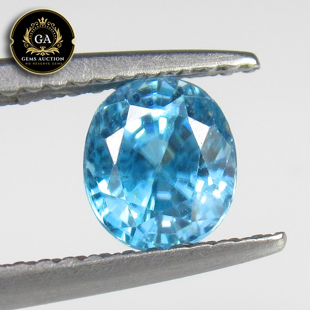 1.66 Ct Natural Clean Blue Zircon Oval Cut: Weight - 1.66 Ct / Size - 6.30 x 5.50 x 5.00 mm / Shape - Oval Cut / Color - White / Clarity - VVS / Origin - Cambodia / Treatment - Gentle Heat