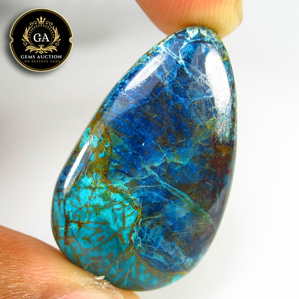 30.70 Ct Natural Tibetan Blue Turquoise Pear Cab: Weight - 30.70 Ct / Size - 35.00 x 20.00 x 5.00 mm / Good Color / Pear Cabochon - Ready for Jewellery Setting / Origin - India / Treatment - None