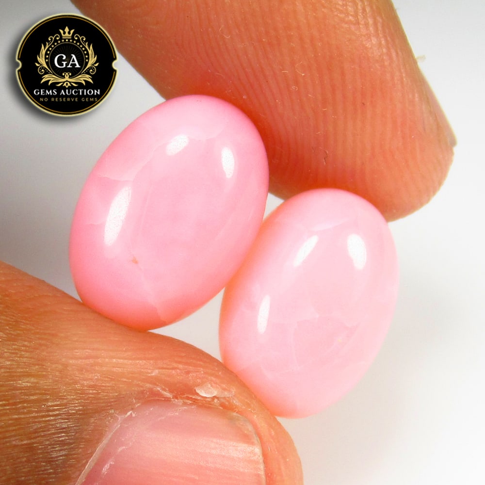 10.75 Ct Natural Australian Pink Opal Oval Pair (1 of 2)