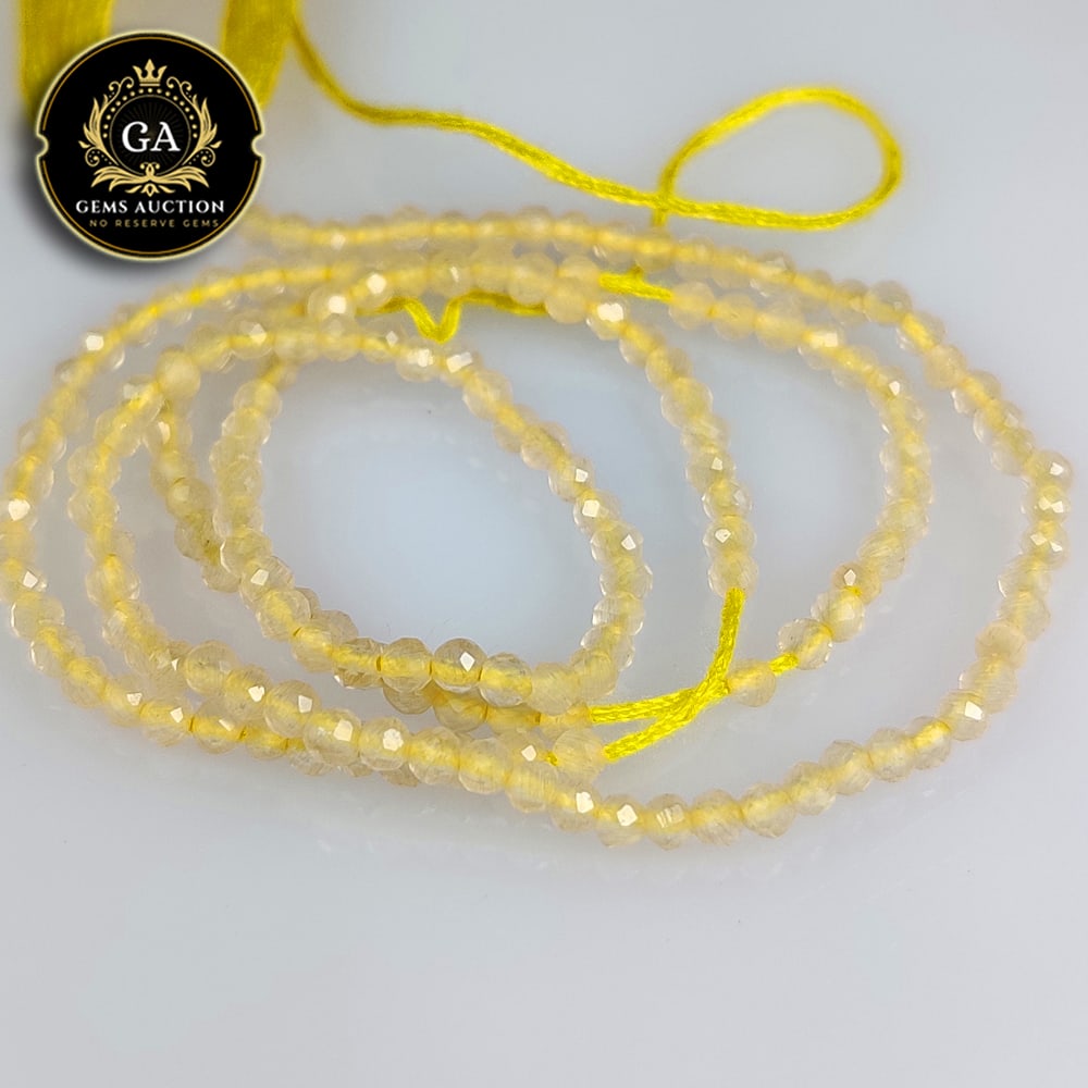 8.34 Ct Natural Yellow Citrine Round Cut Beads: Weight - 8.34 Ct / Size - 2.00 - 2.10 mm / 174 Pc's / Shape - Round Cut Beads / Color - Yellow / Clarity - VVS / Origin - Brazil / Treatment - None