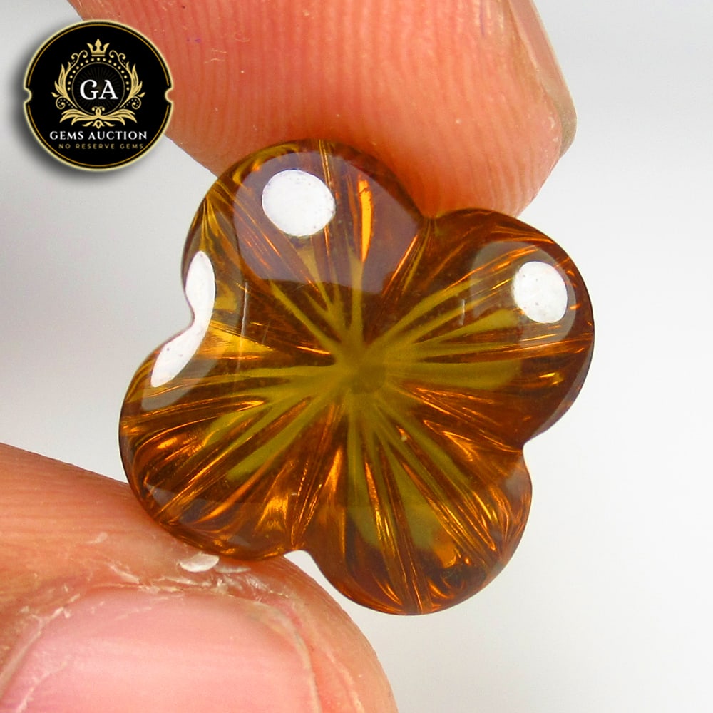 9.34 Ct Natural Honey Quartz Fancy Carving: Weight - 9.34 Ct / Size - 15.30 x 13.50 x 9.20 mm / Top Class Quality / Fancy Carving / Origin - Brazil / Treatment - None