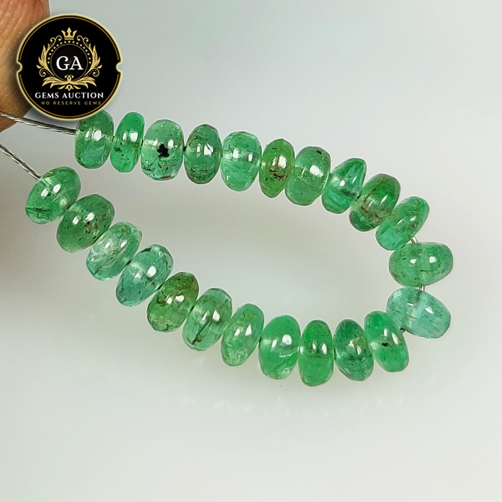 4.45 Ct Natural Zambian Green Emerald Round Beads: Weight - 4.45 Ct / Size - 3.40 - 3.70 mm / 23 Pc's / Shape - Round Beads / Color - Green / Clarity - SI / Origin - Zambia / Treatment - Colorless Oil