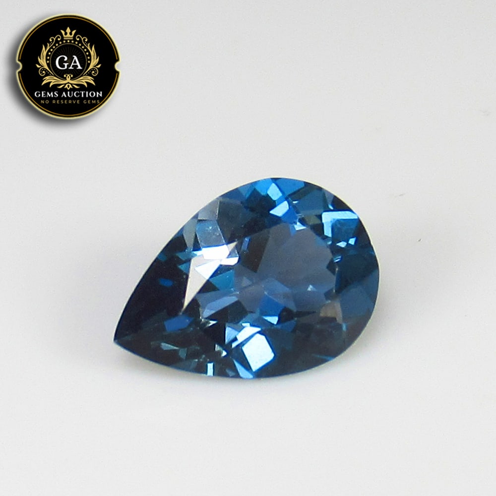 2.16 Ct Natural Beautiful London Blue Topaz Pear Cut: Weight - 2.16 Ct / Size - 10.00 x 7.00 x 4.50 mm / Shape - Pear Cut / Color - Blue / Clarity - VVS / Origin - Brazil / Treatment - Irradiated