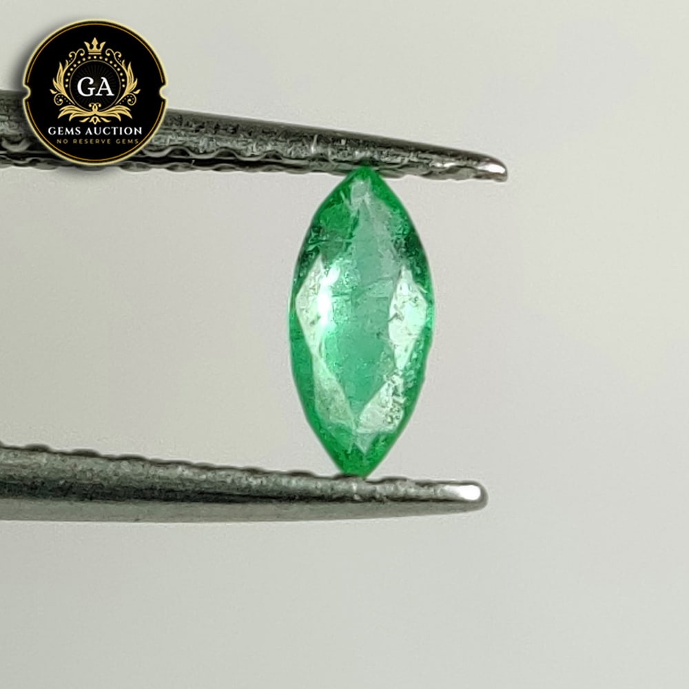 0.16 Ct Natural Zambian Emerald Marquise Cut: Weight - 0.16 Ct / Size - 5.90 x 2.70 x 1.70 mm / Shape - Marquise Cut / Color - Green / Clarity - SI / Origin - Zambia / Treatment - Colorless Oil