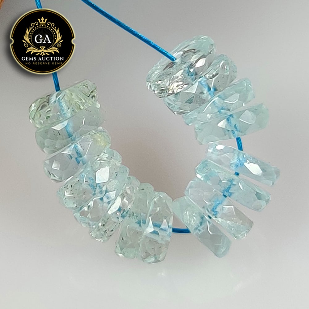 7.60 Ct Natural Aquamarine Round Cut Beads (1 of 3)