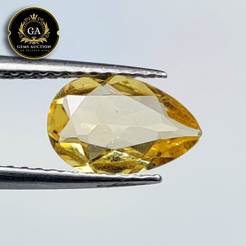 0.91 Ct Natural Yellow Citrine Pear Cut: Weight - 0.91 Ct / Size -9.20 x 6.10 x 3.10 mm / Shape - Pear Cut / Color - Yellow / Clarity - VVS / Origin - Brazil / Treatment - None