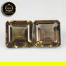 6.05 Ct Natural Choco Smoky Quartz Square Octagon Cut Pair