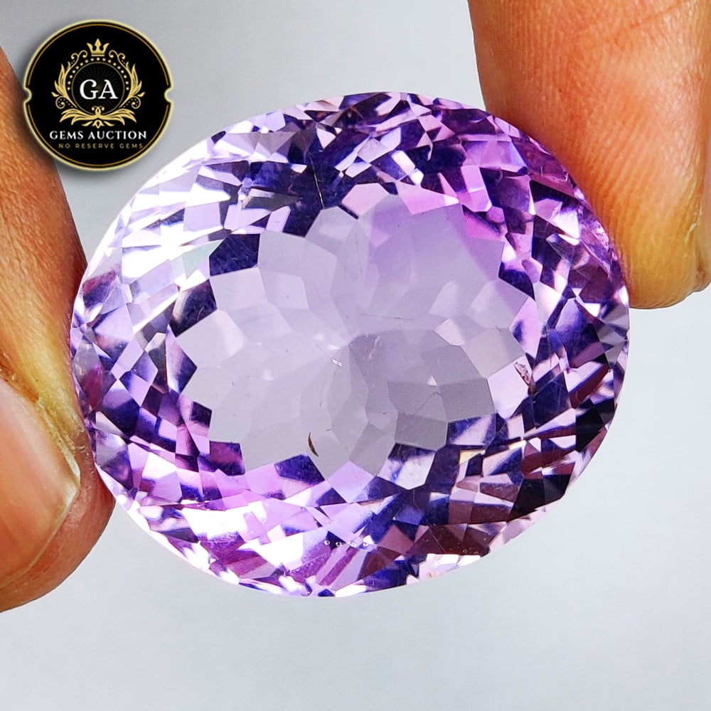 CERTIFIED 64.37 Ct Natural Amethyst Oval Faceted (1 of 4)