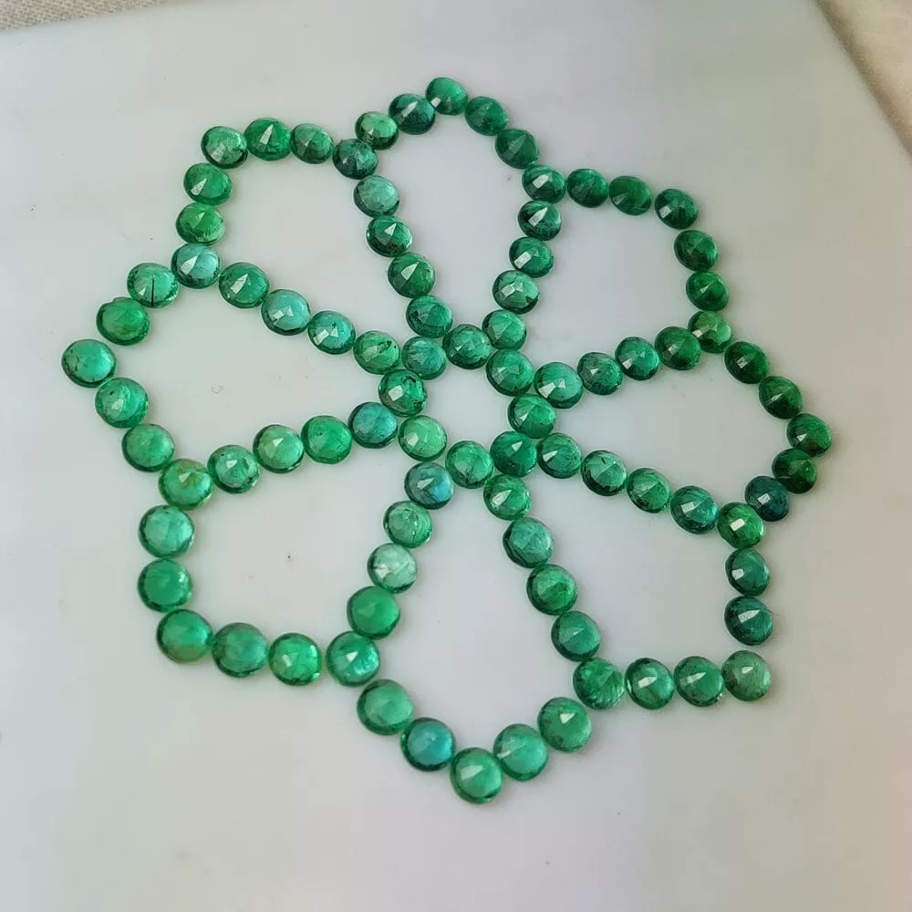 20.97 Ct Natural Zambian Green Emerald Round Cut Jewellery Set (1 of 2)