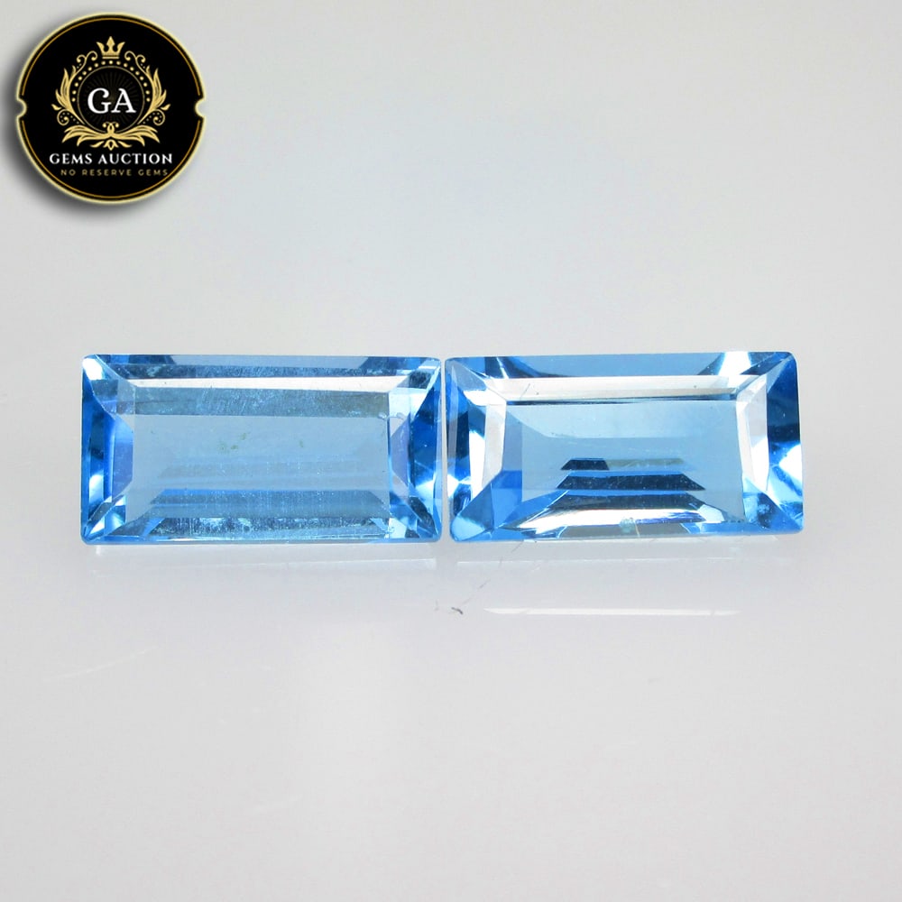 CERTIFIED 4.67 Ct Natural Blue Topaz Rectangular cut (1 of 5)
