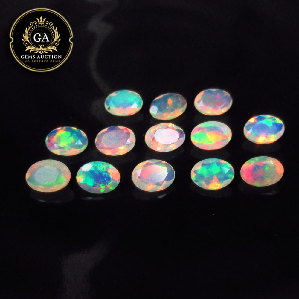 6.39 Ct Natural Multicolor Top Fire Opal Oval Cut Set (1 of 4)