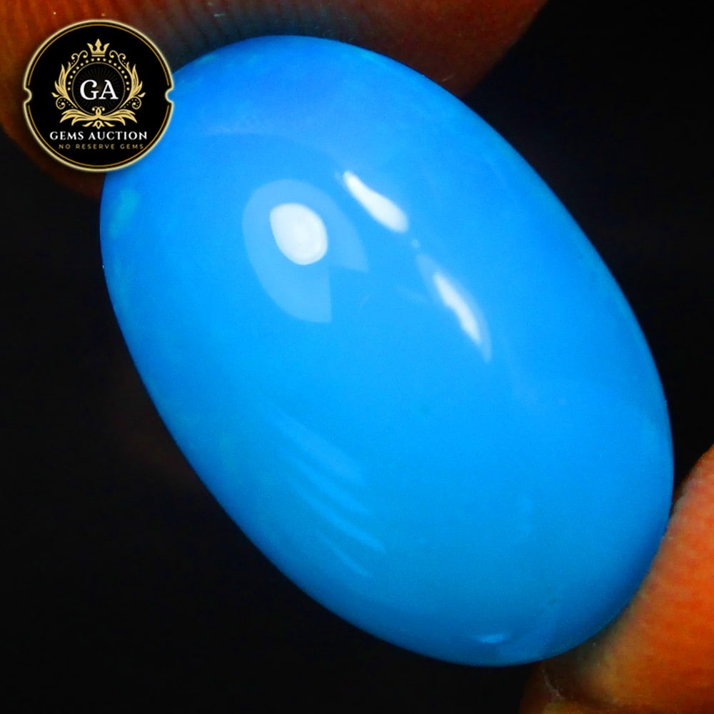 6.31 Ct Natural Blue Fire Opal Oval Cab (1 of 2)