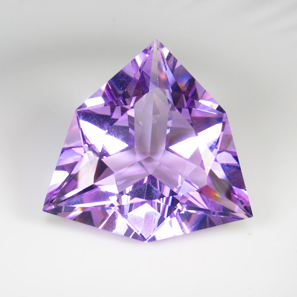 CERTIFIED 135.14 Ct Natural Amethyst "Bishop's Stone" Triangular Cut (1 of 4)