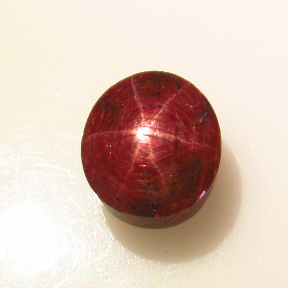 8.81Ct Natural Six Line Star Ruby Oval Cabochon (1 of 3)