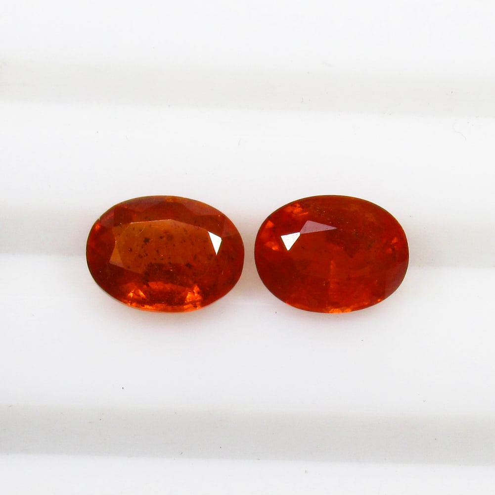 3.49 Ct Natural Orange Kyanite Oval Cut Pair: Weight - 3.49 Ct / Size - 8.20 x 6.30 x 4.30 mm / 2 Pc's / Shape - Oval Cut / Color - Orange / Clarity - SI / Origin - India / Treatment - None