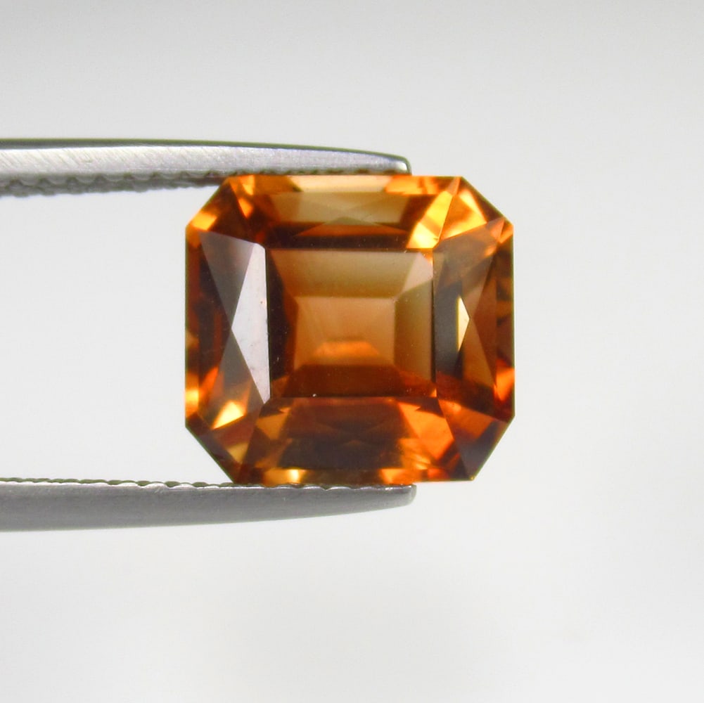 6.14 Ct Natural Champagne Topaz Square Octagon Cut: Weight - 6.14 Ct / Size - 10.00 x 9.50 x 6.70 mm / Top Quality Luster / Excellent Square Octagon Cut / Origin - Brazil / Treatment - Heated