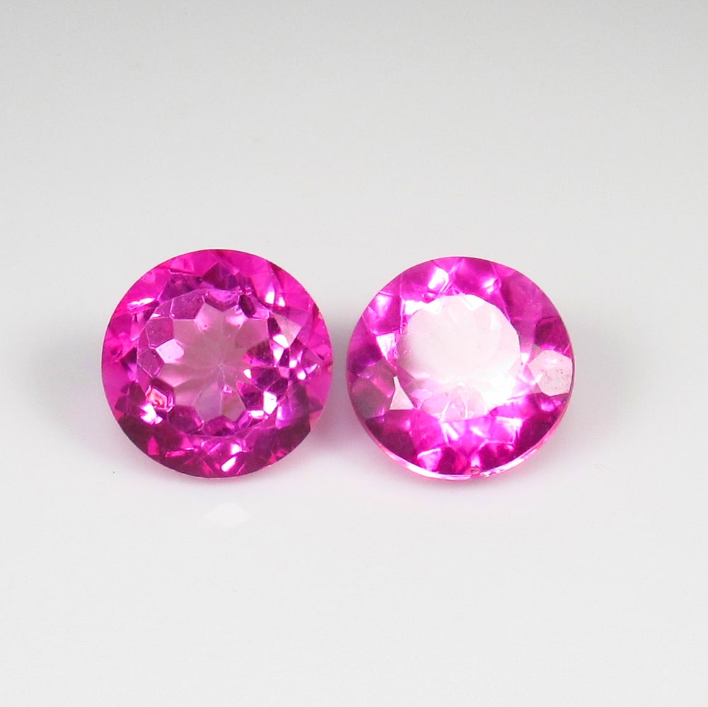 9.67 Ct Natural Pink Topaz Round Faceted Pair (1 of 3)