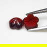 4.15 Ct Natural Almandite Garnet Fancy Flower Carving Pair