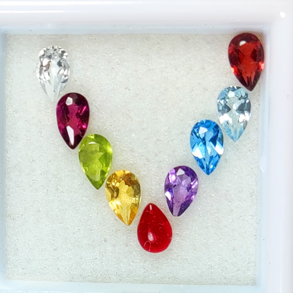 2.09 Ct Natural Semi Precious Pear Cut Set (1 of 2)