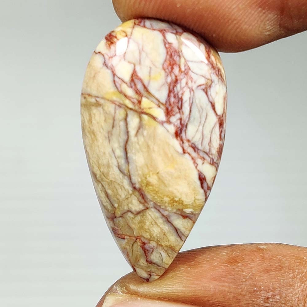 16.81 Ct Natural Jasper Quartz Pear Cab: weight - 16.81 Ct / Size - 28.00 x 15.00 x 5.10 mm / Shape - Excellent Pear Cab / Origin - Brazil / Treatment - None