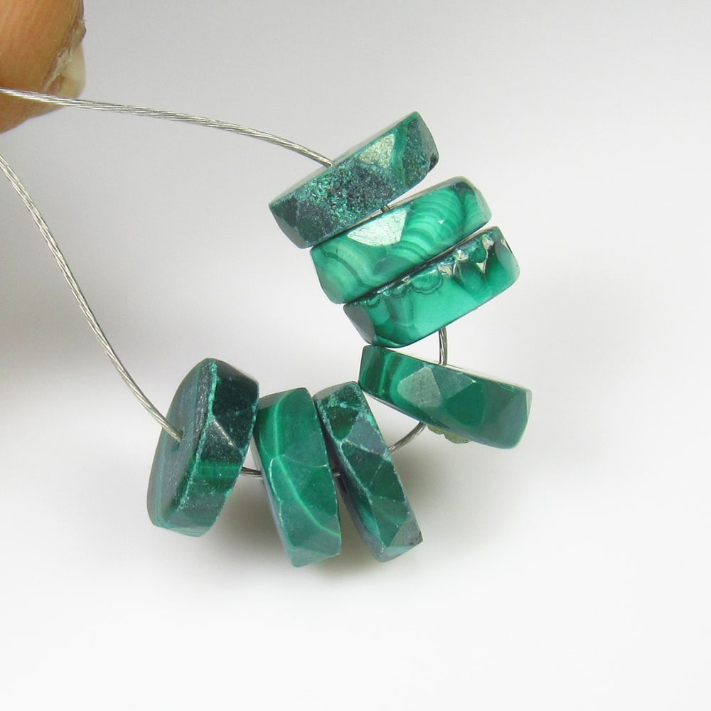 10.96 Ct Natural Green Malachite Round Beads: Weight - 10.96 Ct / Size - 7.00 - 7.20 mm / 7 Pc's / Shape - Round Beads / Color - Green / Clarity - Opaque / Origin - Russia / Treatment - None