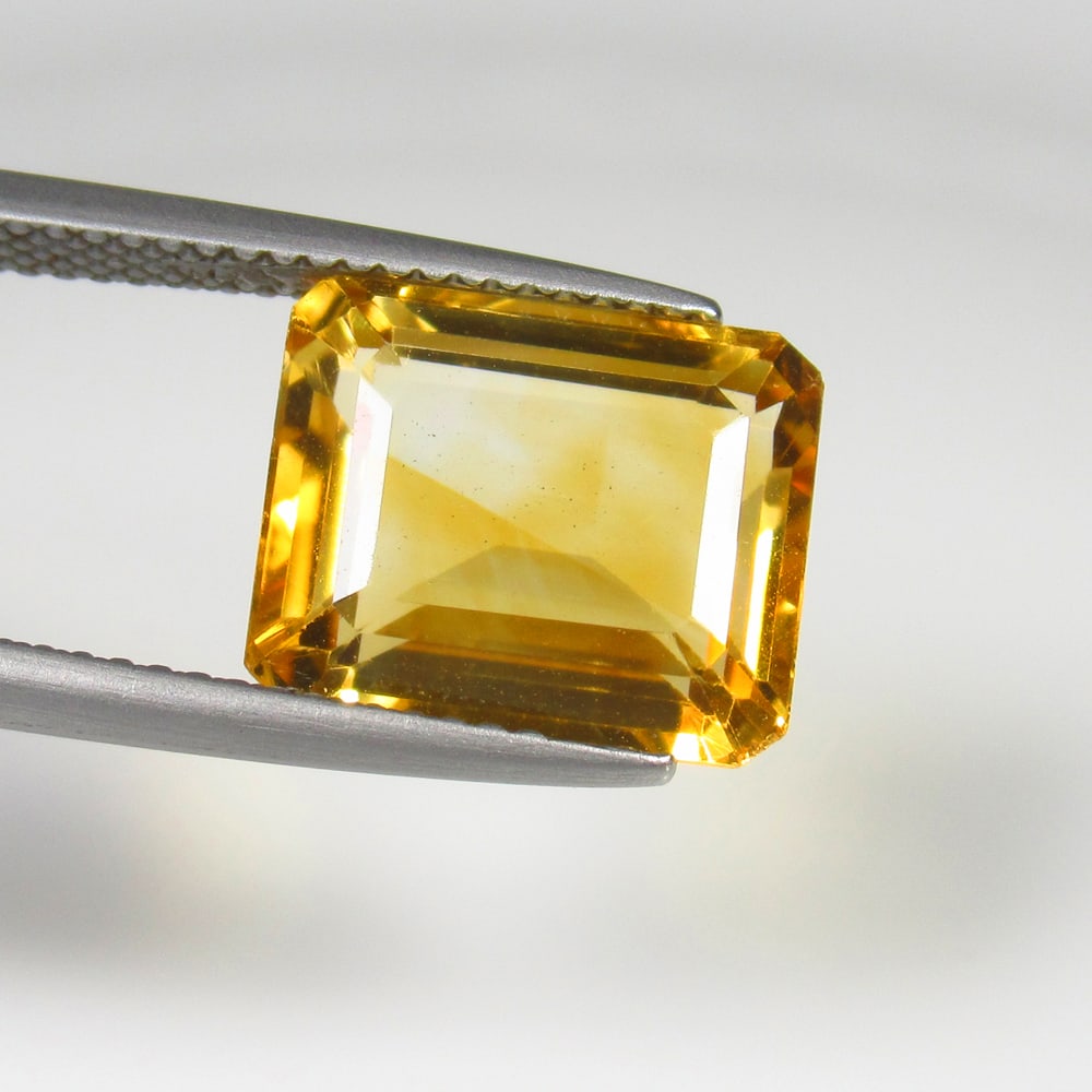 6.50 Ct Natural Yellow Citrine Octagon Cut: Weight - 6.50 Ct / Size - 12.20 x 10.10 x 6.60 mm / Shape - Octagon Cut / Color - Yellow / Clarity - VVS / Origin - Brazil / Treatment - Heated